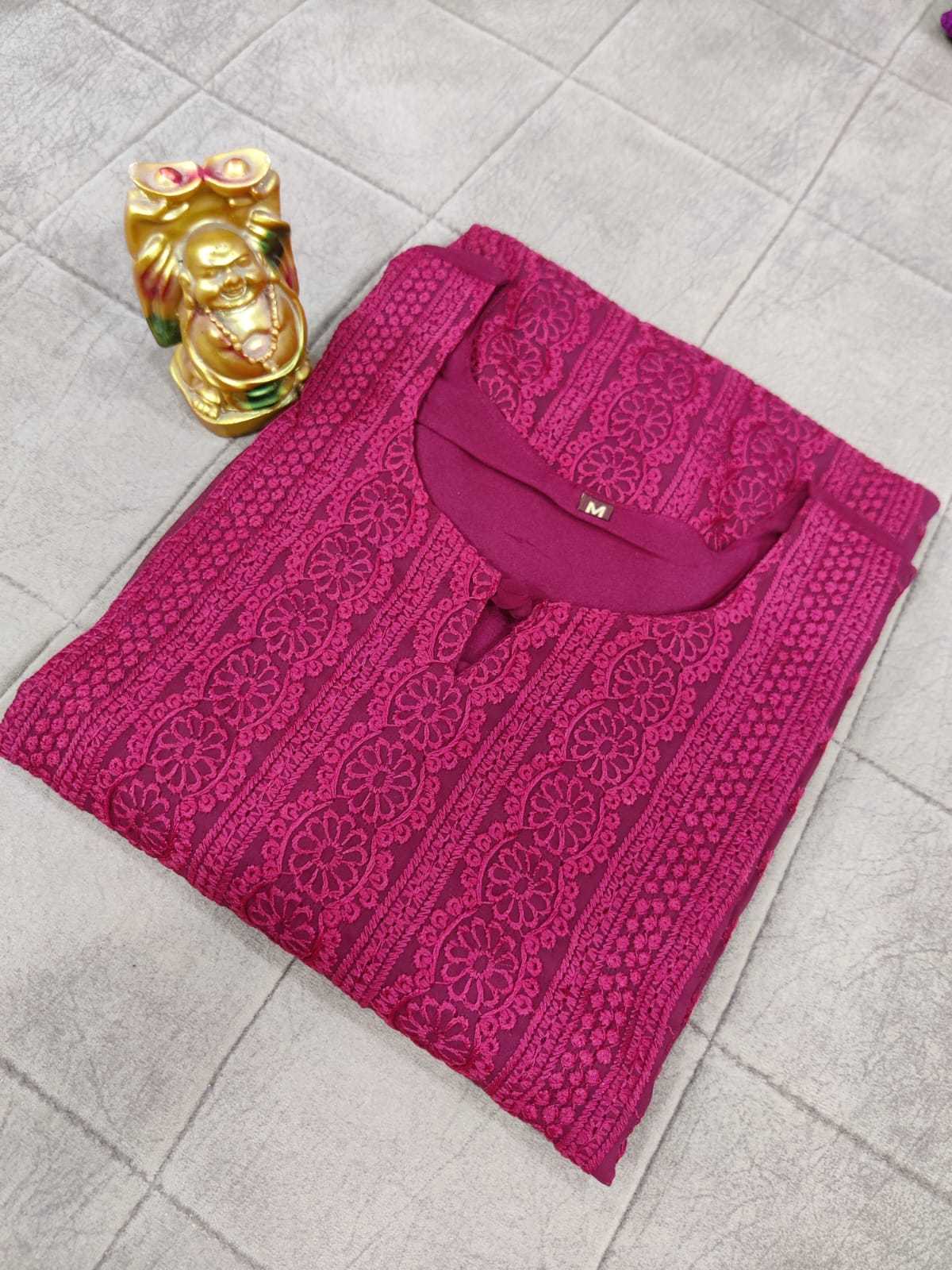 Ynf Georgette RIN222 CHIKAN Kurti Plus Size Collections Wholesale Designer Kurtis Georgette Kurti Chikan Kurti Manufacturer