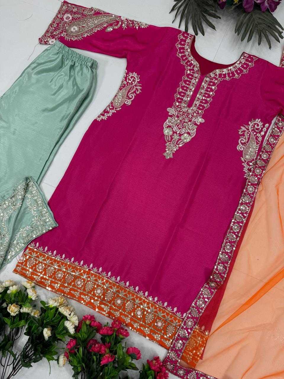 Ynf Heavy Chinnon Silk KESH512 1664 Suits & Dresses Wholesale Ladies Suits Palazzo Suit Embroidered Suits Manufacturer