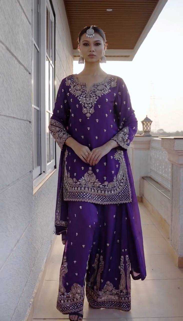 Ynf Heavy Chinnon Silk KESH523 267 Suits & Dresses Wedding Collections Festive Collections Wholesale Ladies Silk Suit Designer Suits Embroidered Suits Manufacturer