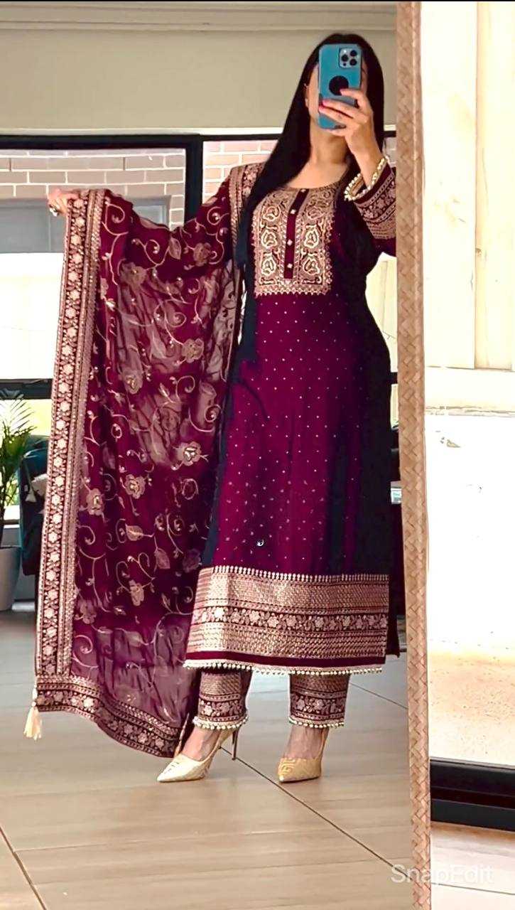 Ynf Heavy Chinnon Silk KESH528 422 Suits & Dresses Islamic Clothing Festive Collections Wholesale Pakistani Suits Embroidery Suits Ladies Silk Suit Manufacturer
