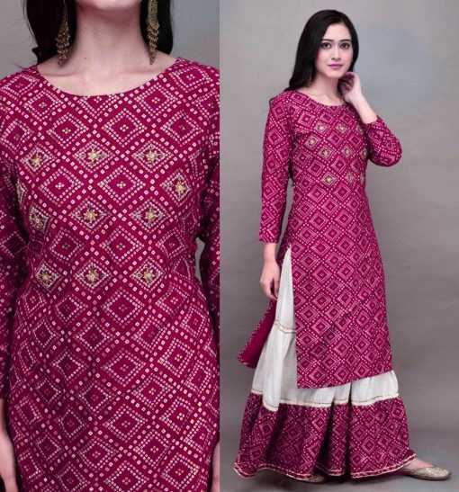 Ynf Heavy Rayon RIN158 1016 Kurti Wholesale Designer Kurtis Rayon Kurtis Kurti With Palazzo Manufacturer
