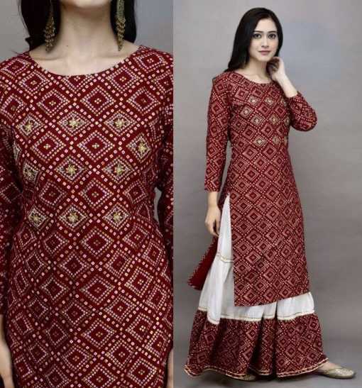 Ynf Heavy Rayon RIN158 1016 Kurti Wholesale Designer Kurtis Rayon Kurtis Kurti With Palazzo Manufacturer