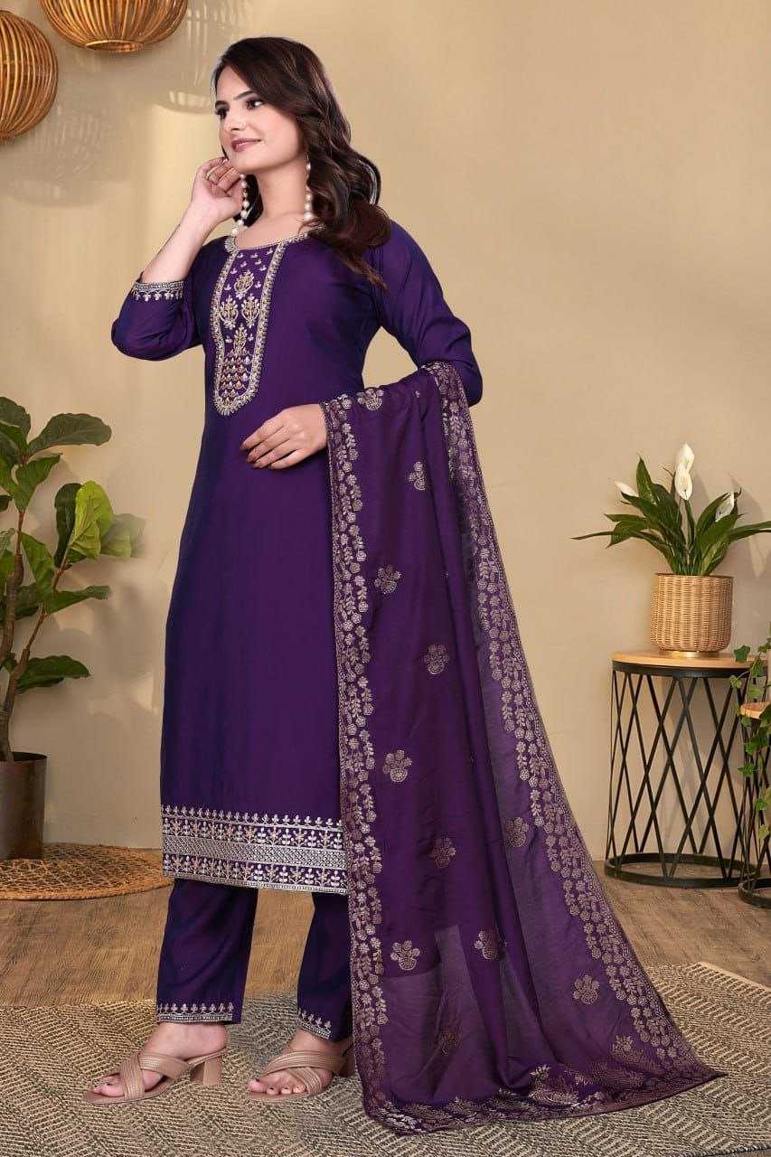 Ynf Heavy Roman Silk KESH517 H10 Kurti Wholesale Kurti Bottom With Dupatta Embroidered Kurtis Round Neck Kurtis Manufacturer