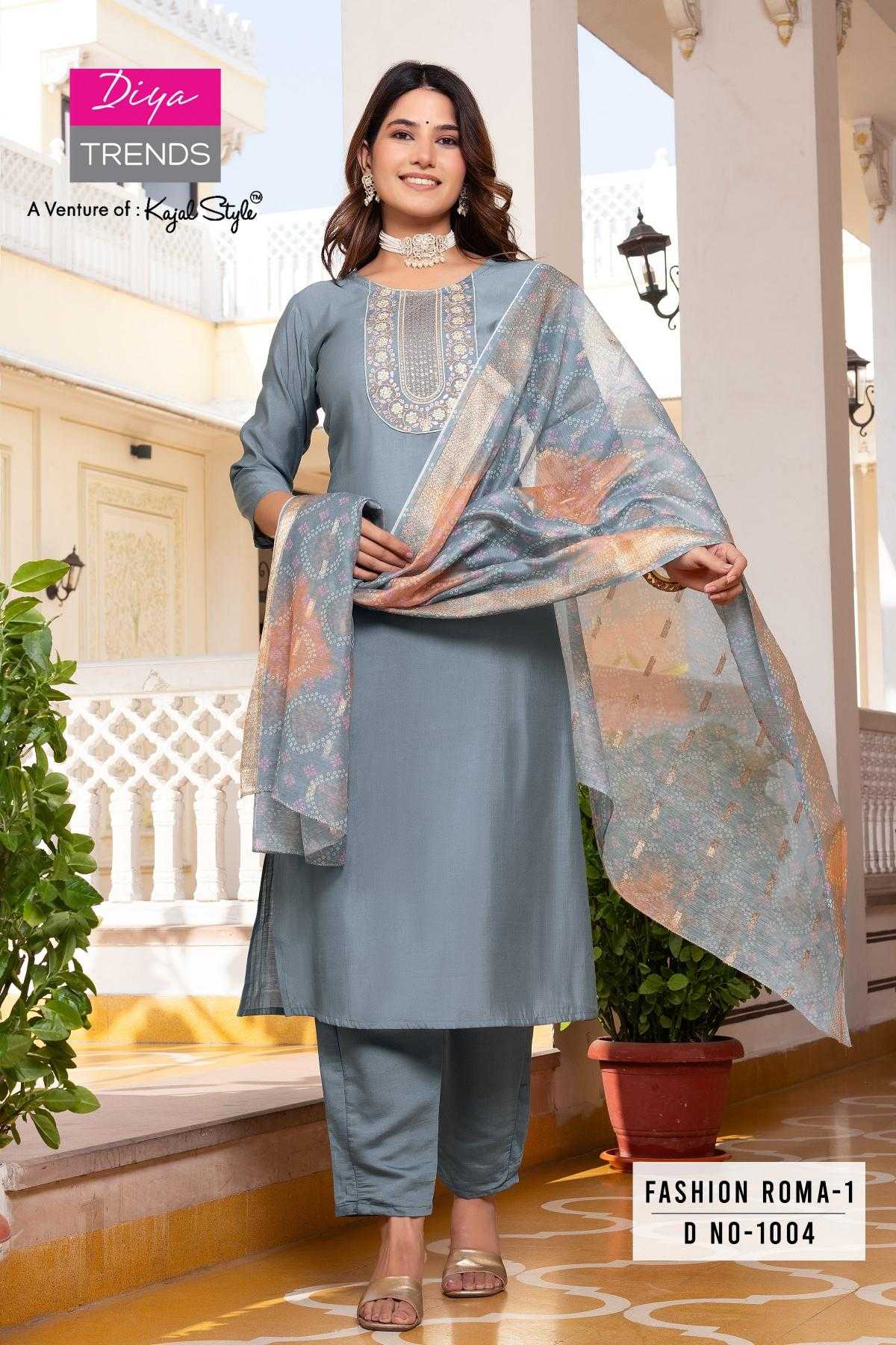 Ynf Heavy Roman Silk RIN190 DIYA TRENDS-Kajal Style Setwise Collections Wholesale Kurtis Catalogs Manufacturer