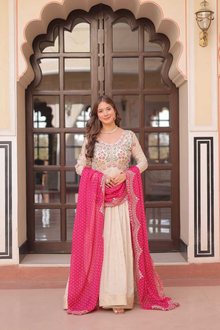 Ynf Jacquard KESH491 9249 Gowns Wedding Collections Festive Collections Wholesale Printed Gowns Embroidered Gown Gown With Dupatta Manufacturer
