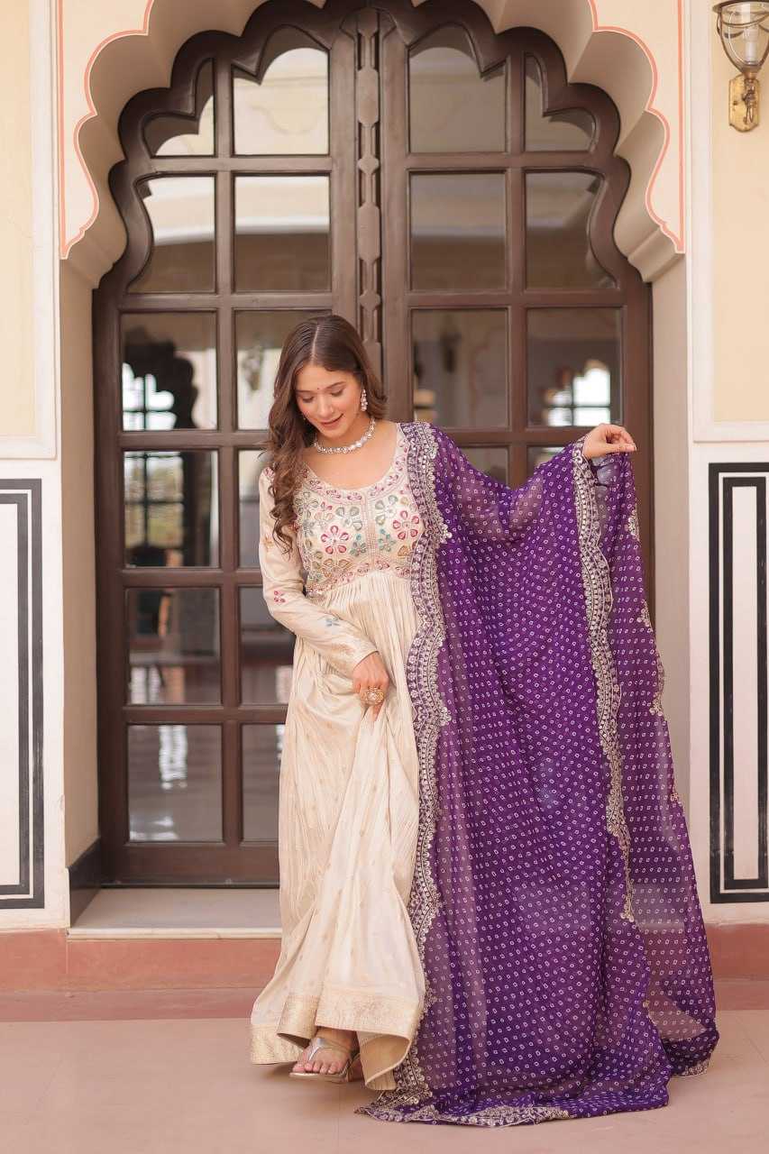 Ynf Jacquard KESH491 9249 Gowns Wedding Collections Festive Collections Wholesale Printed Gowns Embroidered Gown Gown With Dupatta Manufacturer