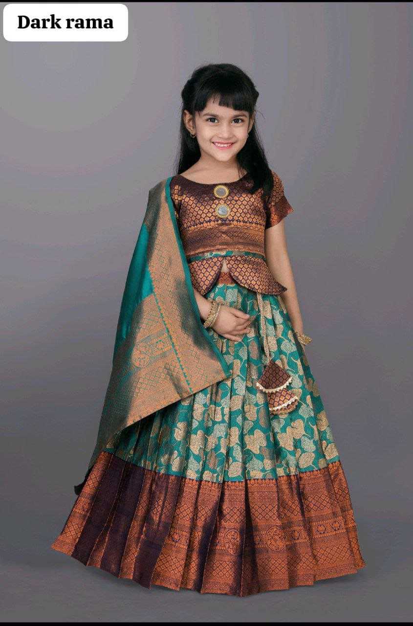 Ynf Jequard Silk RIN204 SIS Kids Wear Wholesale Kids Lehenga Choli Manufacturer