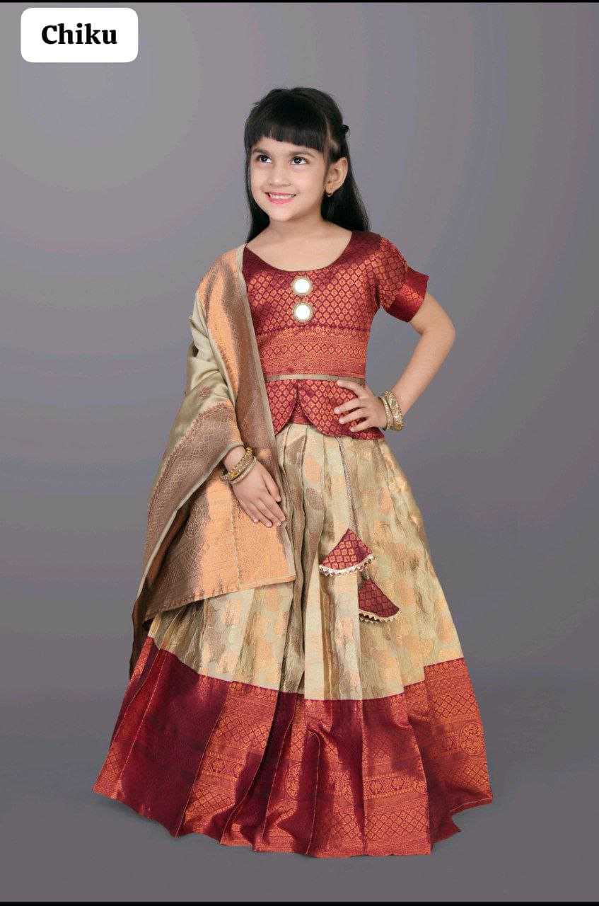 Ynf Jequard Silk RIN204 SIS Kids Wear Wholesale Kids Lehenga Choli Manufacturer