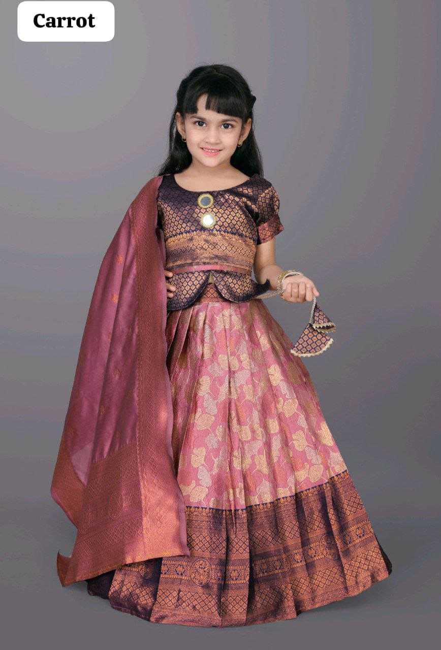 Ynf Jequard Silk RIN204 SIS Kids Wear Wholesale Kids Lehenga Choli Manufacturer