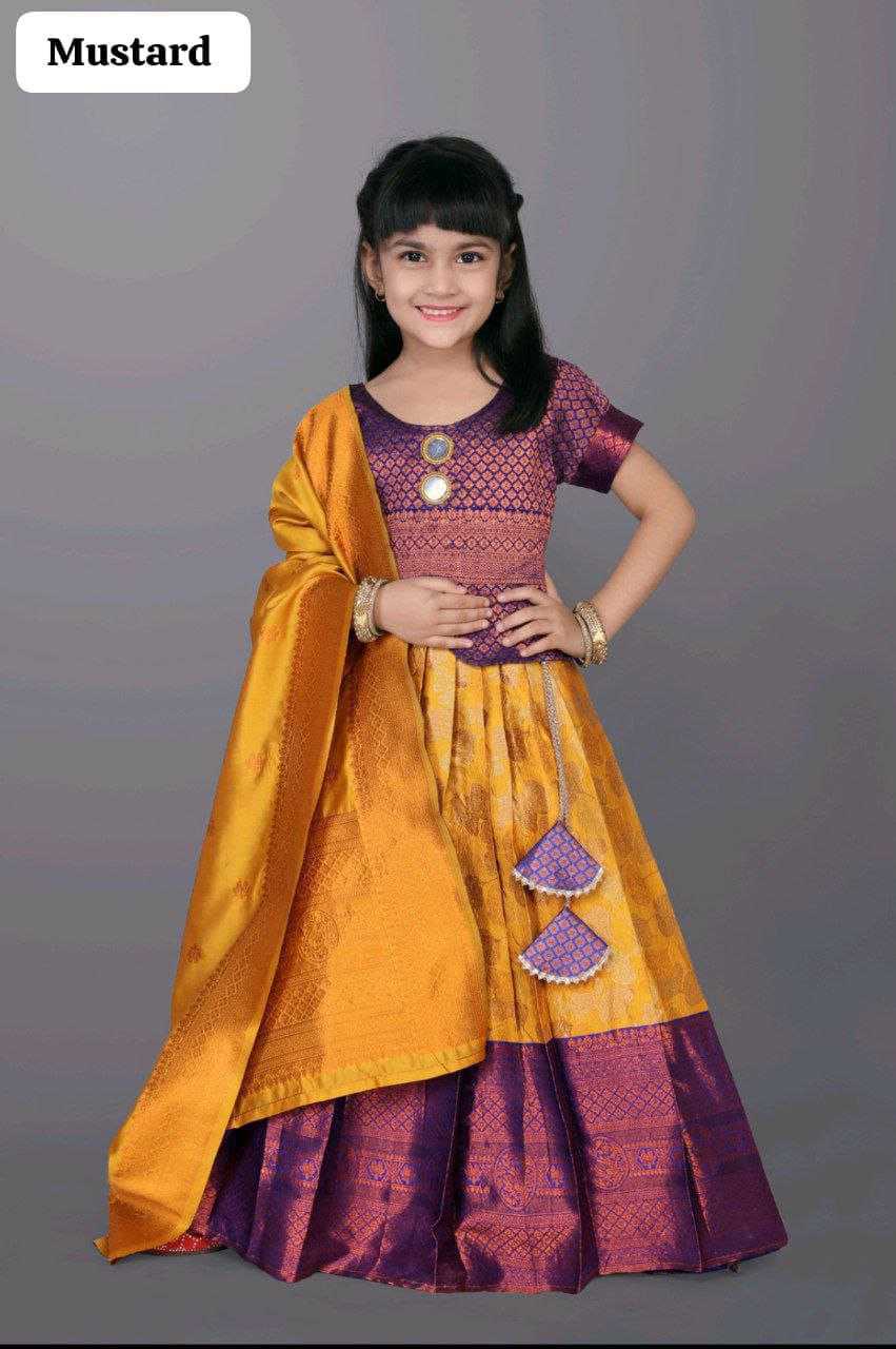Ynf Jequard Silk RIN204 SIS Kids Wear Wholesale Kids Lehenga Choli Manufacturer