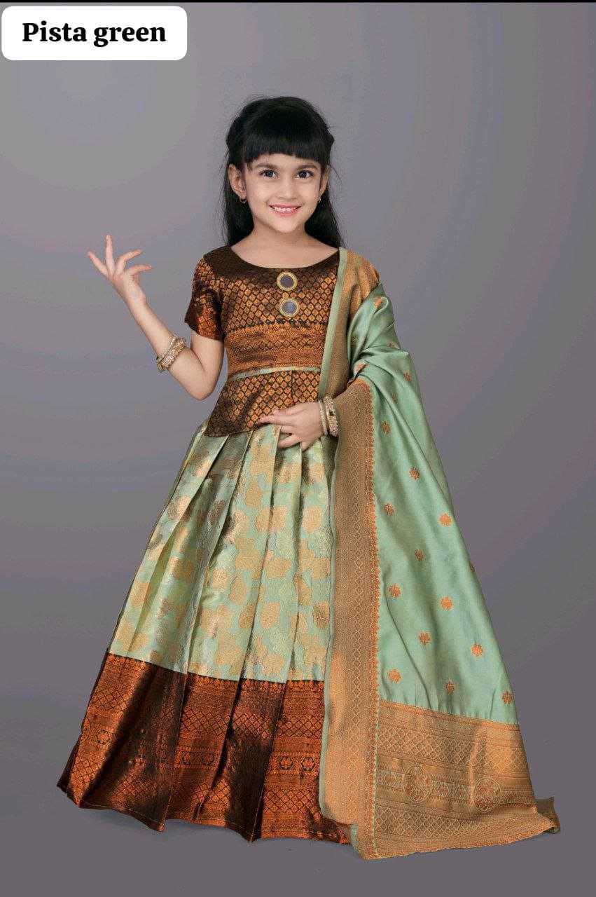Ynf Jequard Silk RIN204 SIS Kids Wear Wholesale Kids Lehenga Choli Manufacturer