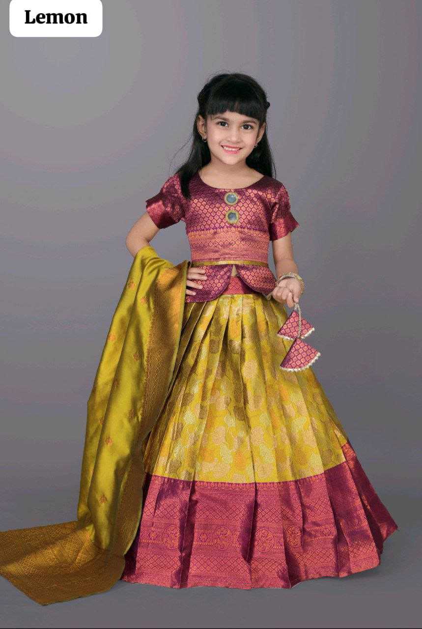 Ynf Jequard Silk RIN204 SIS Kids Wear Wholesale Kids Lehenga Choli Manufacturer