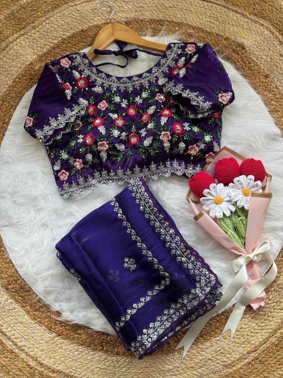 Ynf Jimmy Choo RIN105 LAVANYA Sarees Wedding Collections Festive Collections Wholesale Jimmy Choo Sarees Embroidered Sarees Zari Border Sarees Manufacturer
