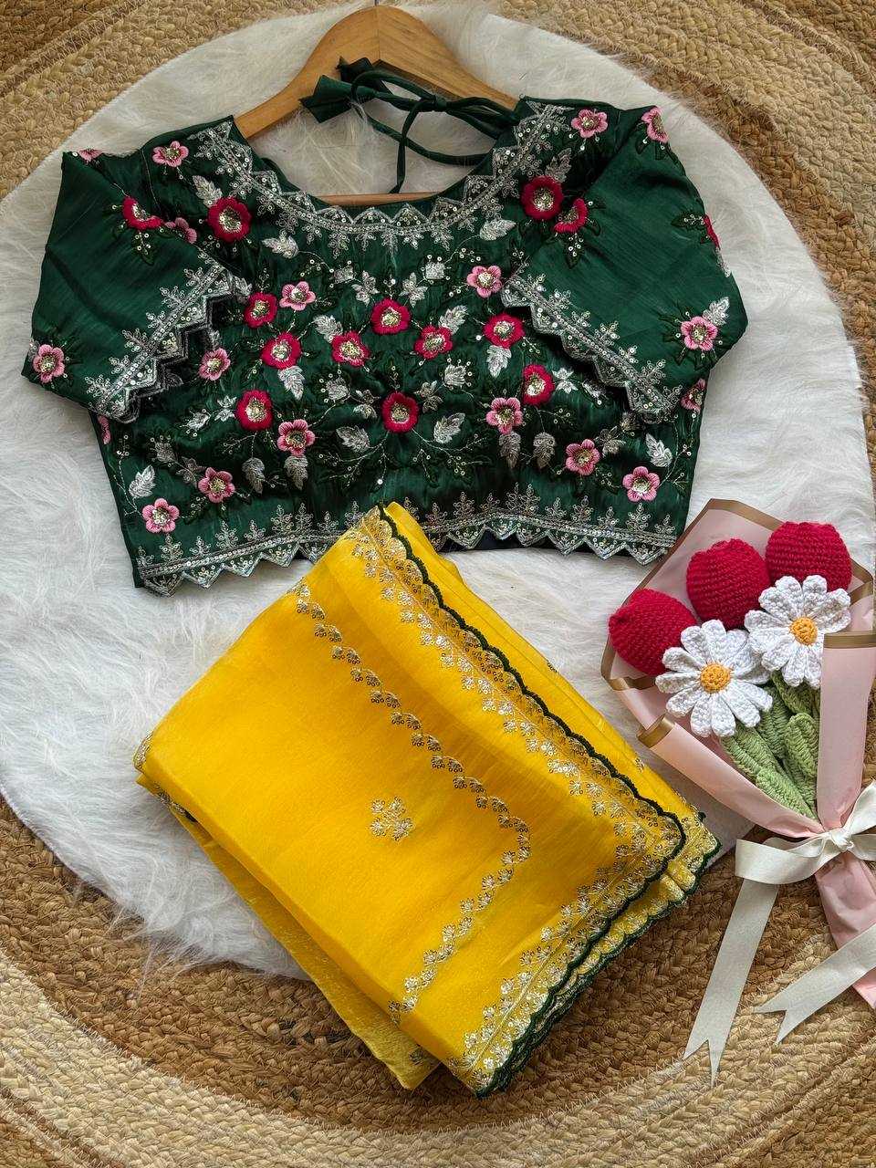 Ynf Jimmy Choo RIN105 LAVANYA Sarees Wedding Collections Festive Collections Wholesale Jimmy Choo Sarees Embroidered Sarees Zari Border Sarees Manufacturer