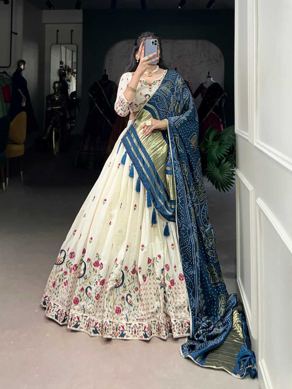 Ynf Khadi Cotton KESH134 1437 Lehengas Festive Collections Wholesale Embroidered Lehenga Sequins Lehenga Lehenga With Blouse Manufacturer