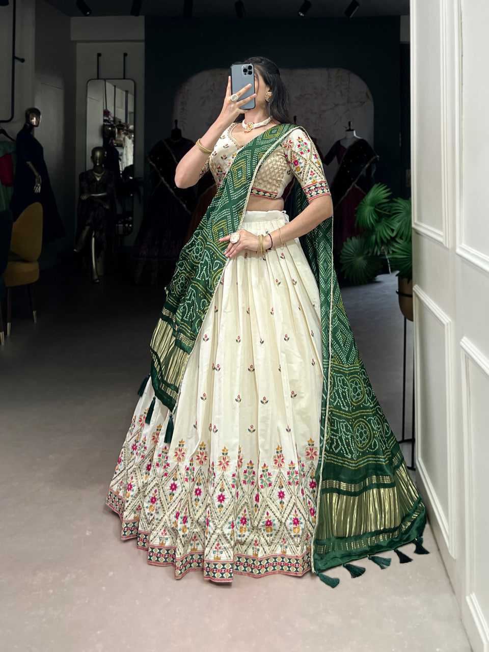 Ynf Khadi Cotton KESH134 1437 Lehengas Festive Collections Wholesale Embroidered Lehenga Sequins Lehenga Lehenga With Blouse Manufacturer