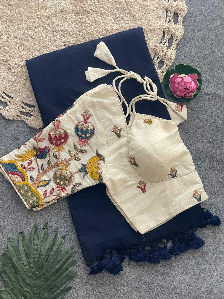 Ynf Khadi Cotton KESH437 Halter NECK Sarees Wholesale Designer Sarees Embroidered Sarees Cotton Sarees Manufacturer