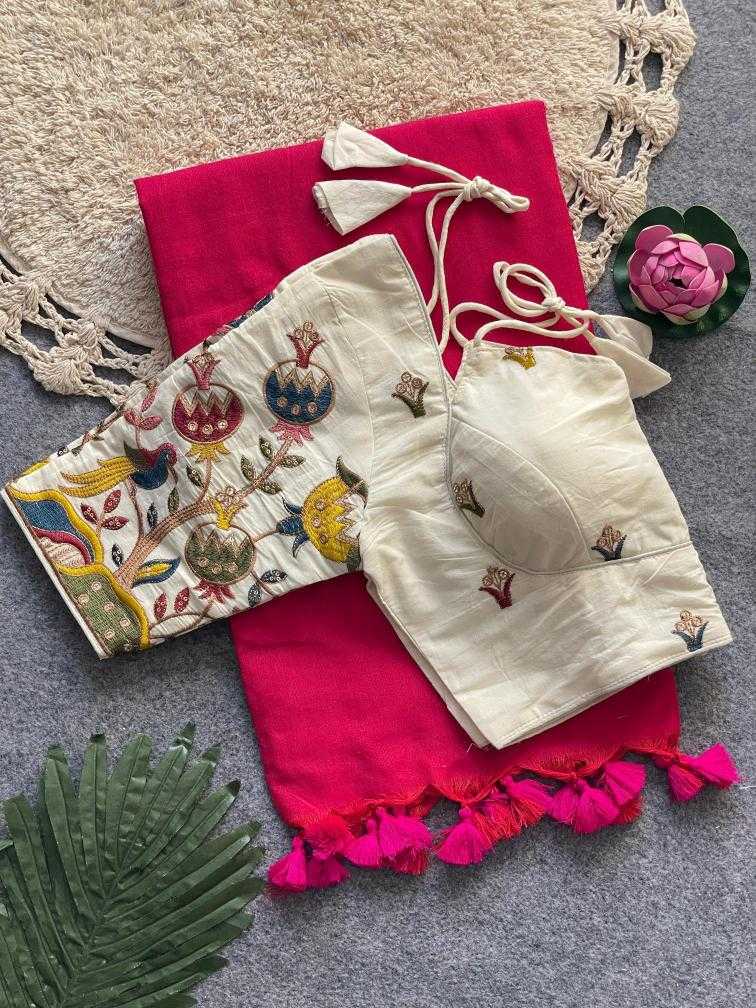 Ynf Khadi Cotton KESH437 Halter NECK Sarees Wholesale Designer Sarees Embroidered Sarees Cotton Sarees Manufacturer
