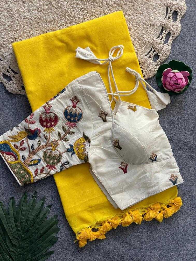 Ynf Khadi Cotton KESH437 Halter NECK Sarees Wholesale Designer Sarees Embroidered Sarees Cotton Sarees Manufacturer
