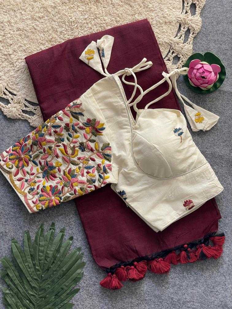 Ynf Khadi Cotton KESH437 Halter NECK Sarees Wholesale Designer Sarees Embroidered Sarees Cotton Sarees Manufacturer