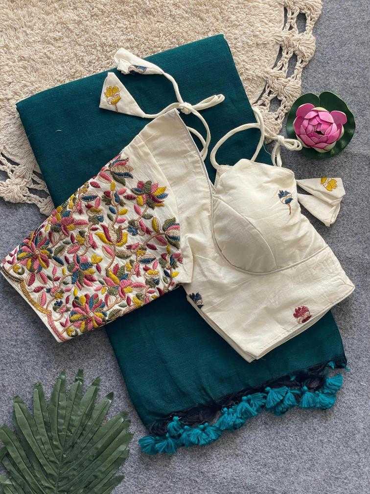 Ynf Khadi Cotton KESH437 Halter NECK Sarees Wholesale Designer Sarees Embroidered Sarees Cotton Sarees Manufacturer