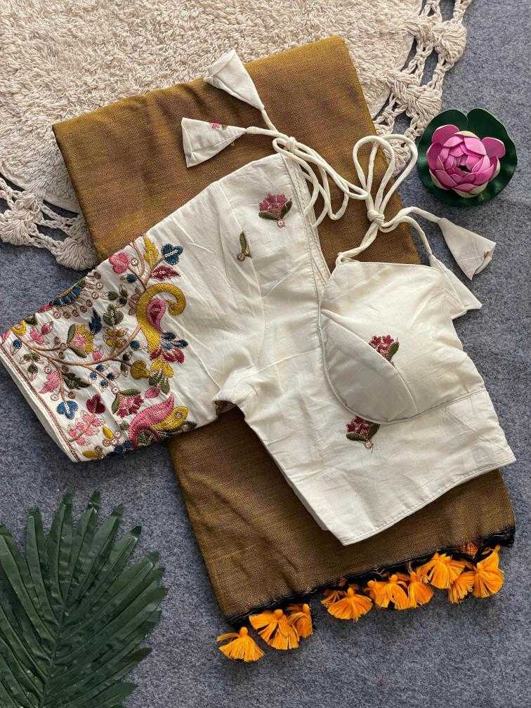 Ynf Khadi Cotton KESH437 Halter NECK Sarees Wholesale Designer Sarees Embroidered Sarees Cotton Sarees Manufacturer