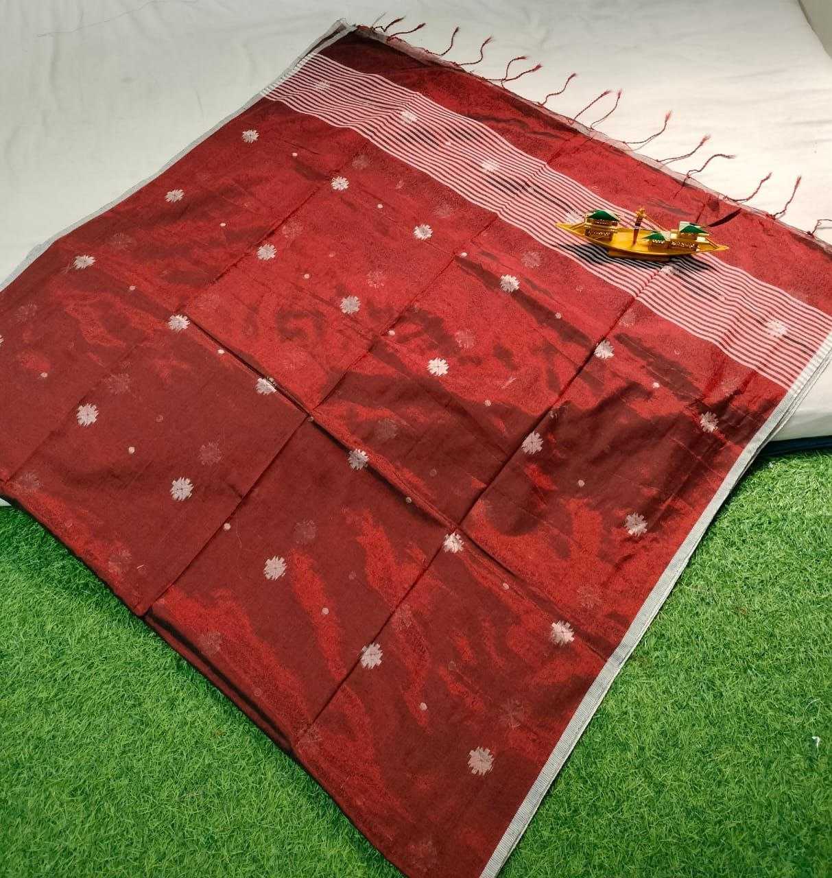 Ynf Khadi Cotton KESH525 KHADI RAGA FULL BUTTI Sarees Wholesale Cotton Sarees Lightweight Sarees Manufacturer
