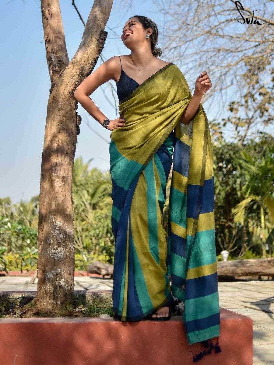 Ynf Khadi Cotton KESH525 MULTICOLOR KHADI Sarees Wholesale Cotton Sarees Lightweight Sarees Manufacturer