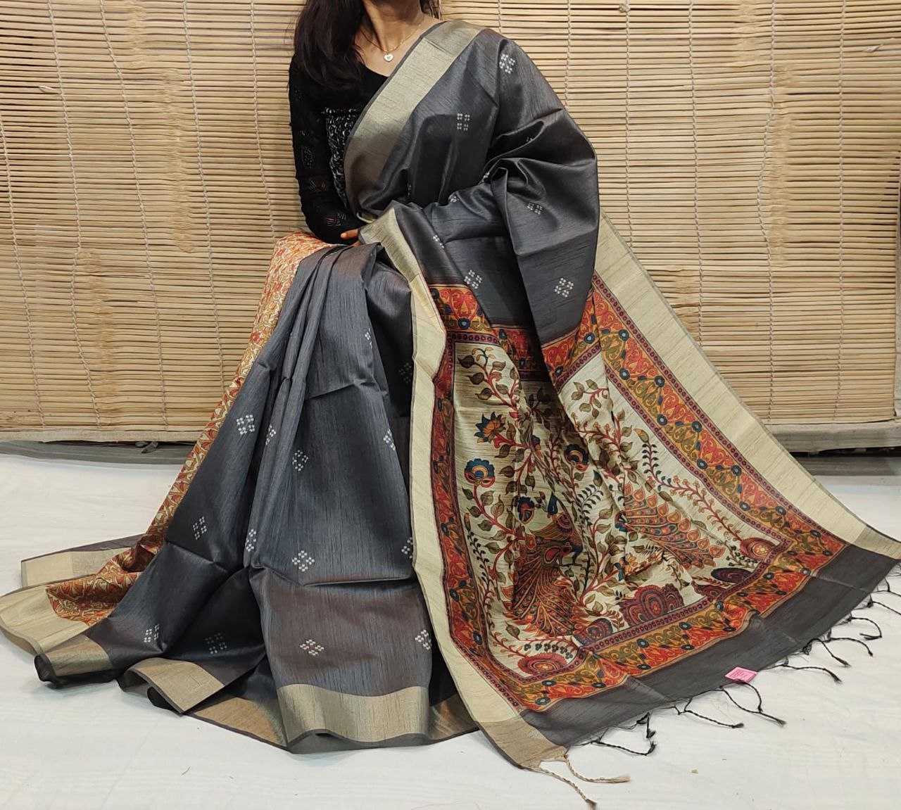 Ynf Khadi KESH532 MULLAI TUSSAR 201 Silk Sarees Wholesale Khadi Silk Sarees Printed Silk Saree Fancy Printed Silk Sarees Manufacturer