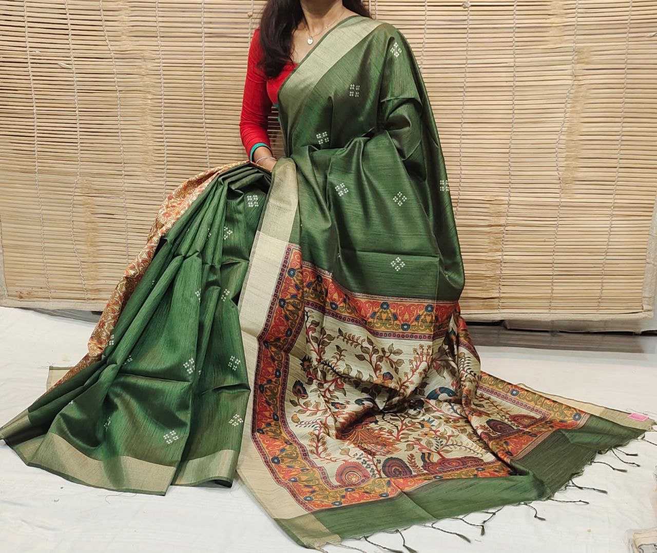 Ynf Khadi KESH532 MULLAI TUSSAR 201 Silk Sarees Wholesale Khadi Silk Sarees Printed Silk Saree Fancy Printed Silk Sarees Manufacturer