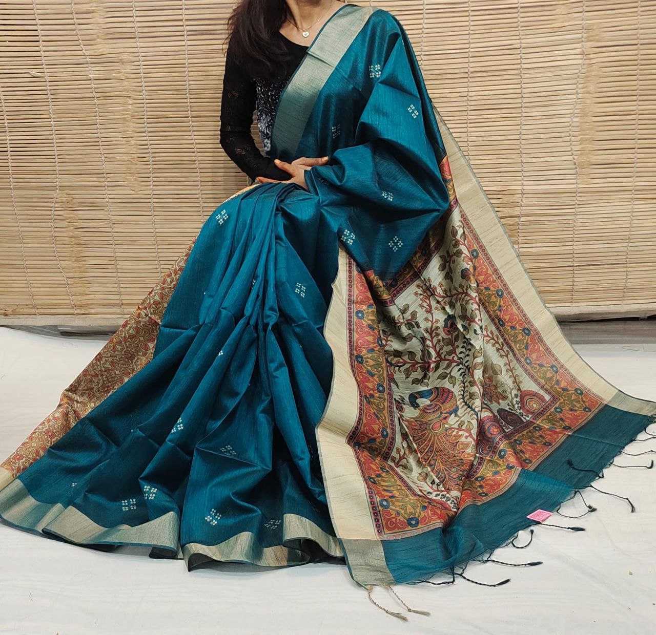 Ynf Khadi KESH532 MULLAI TUSSAR 201 Silk Sarees Wholesale Khadi Silk Sarees Printed Silk Saree Fancy Printed Silk Sarees Manufacturer