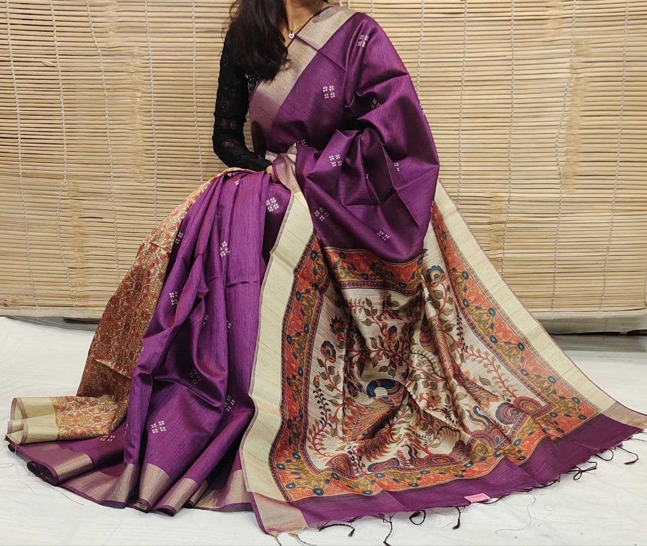 Ynf Khadi KESH532 MULLAI TUSSAR 201 Silk Sarees Wholesale Khadi Silk Sarees Printed Silk Saree Fancy Printed Silk Sarees Manufacturer