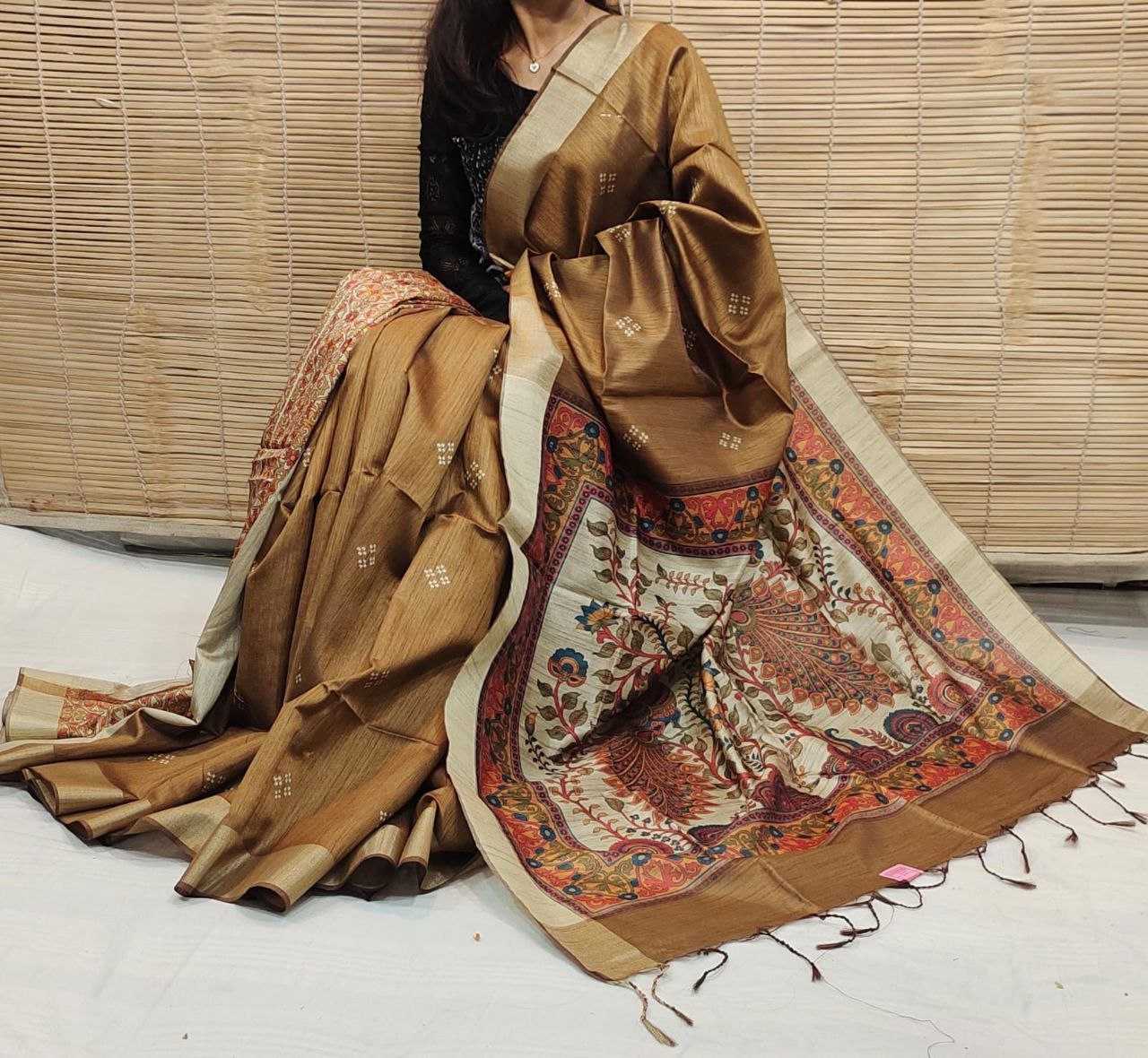 Ynf Khadi KESH532 MULLAI TUSSAR 201 Silk Sarees Wholesale Khadi Silk Sarees Printed Silk Saree Fancy Printed Silk Sarees Manufacturer