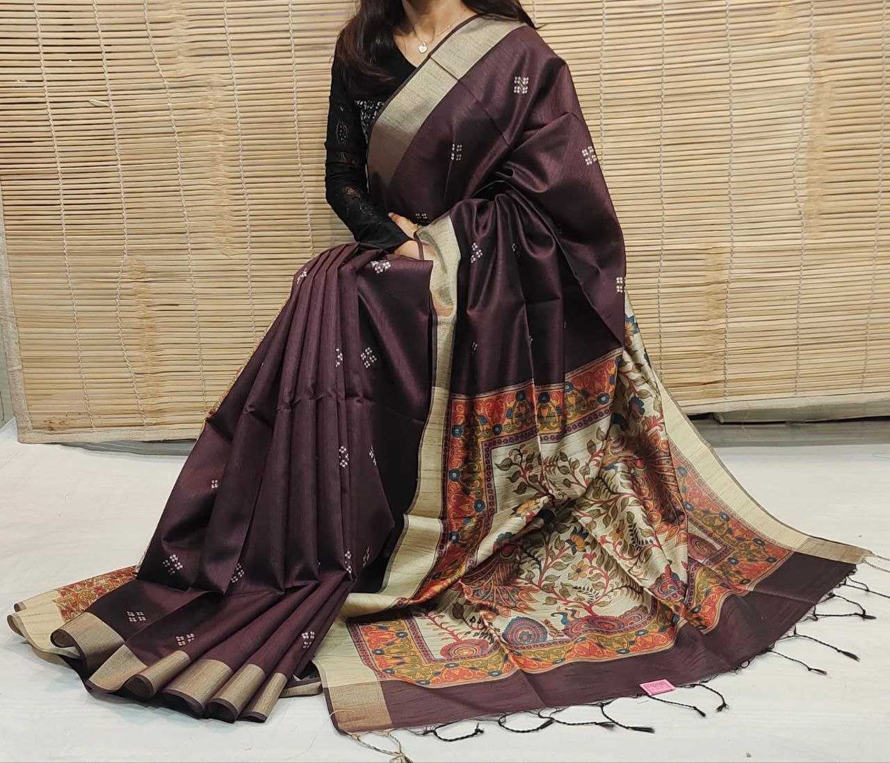 Ynf Khadi KESH532 MULLAI TUSSAR 201 Silk Sarees Wholesale Khadi Silk Sarees Printed Silk Saree Fancy Printed Silk Sarees Manufacturer