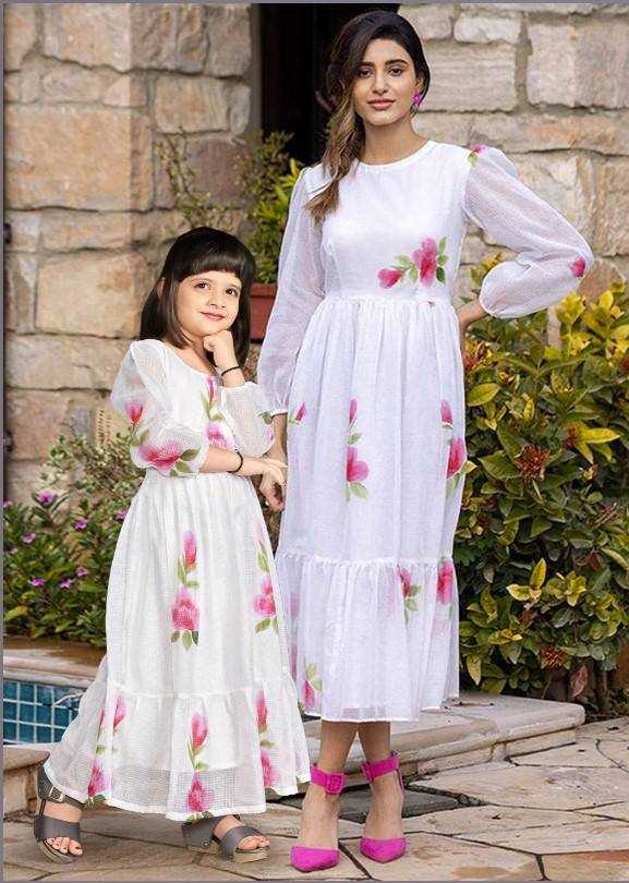 Ynf Kota Checks RIN131 1301 Mother & Daughter Combo Wholesale Mother Daughter Matching Gowns Manufacturer
