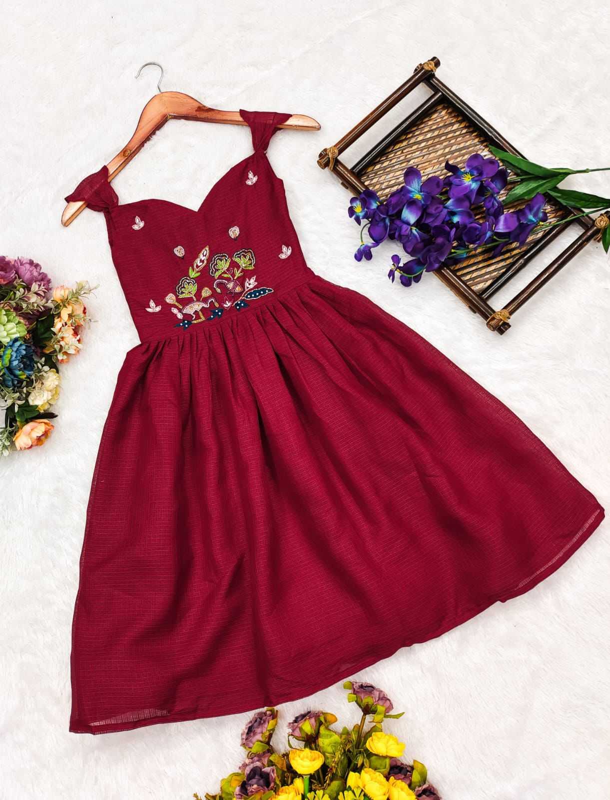 Ynf Kota Checks RIN235 Katdana Kids Wear Wholesale Kids Gown Kids Ethnic Gowns Manufacturer