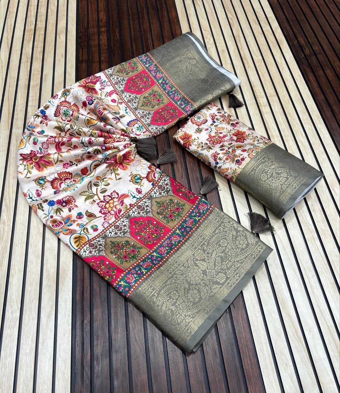 Ynf Lichi Silk RIN225 941 Silk Sarees Wedding Collections Festive Collections Wholesale Tussar Silk Sarees Printed Silk Saree Silk Sarees With Blouse Manufacturer