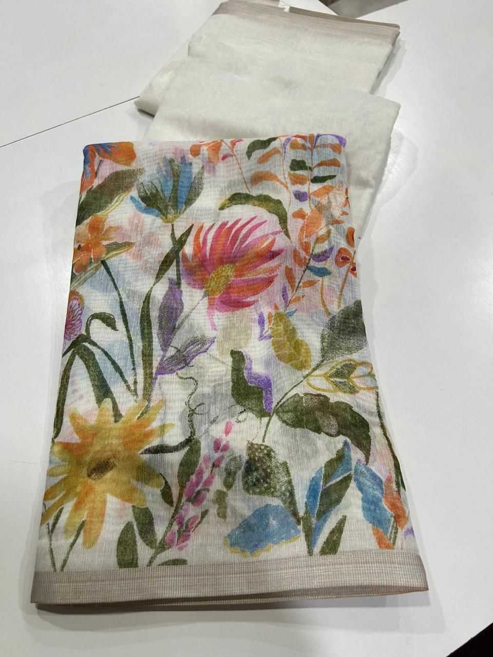 Ynf Linen KESH484 Handloom Sarees Wholesale Designer Sarees Printed Sarees Linen Sarees Manufacturer