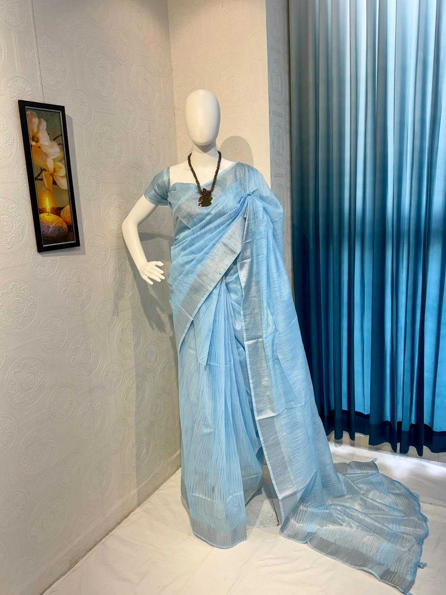 Ynf Linen RIN118 EKTA Sarees Wholesale Designer Sarees Zari Border Sarees Linen Sarees Manufacturer