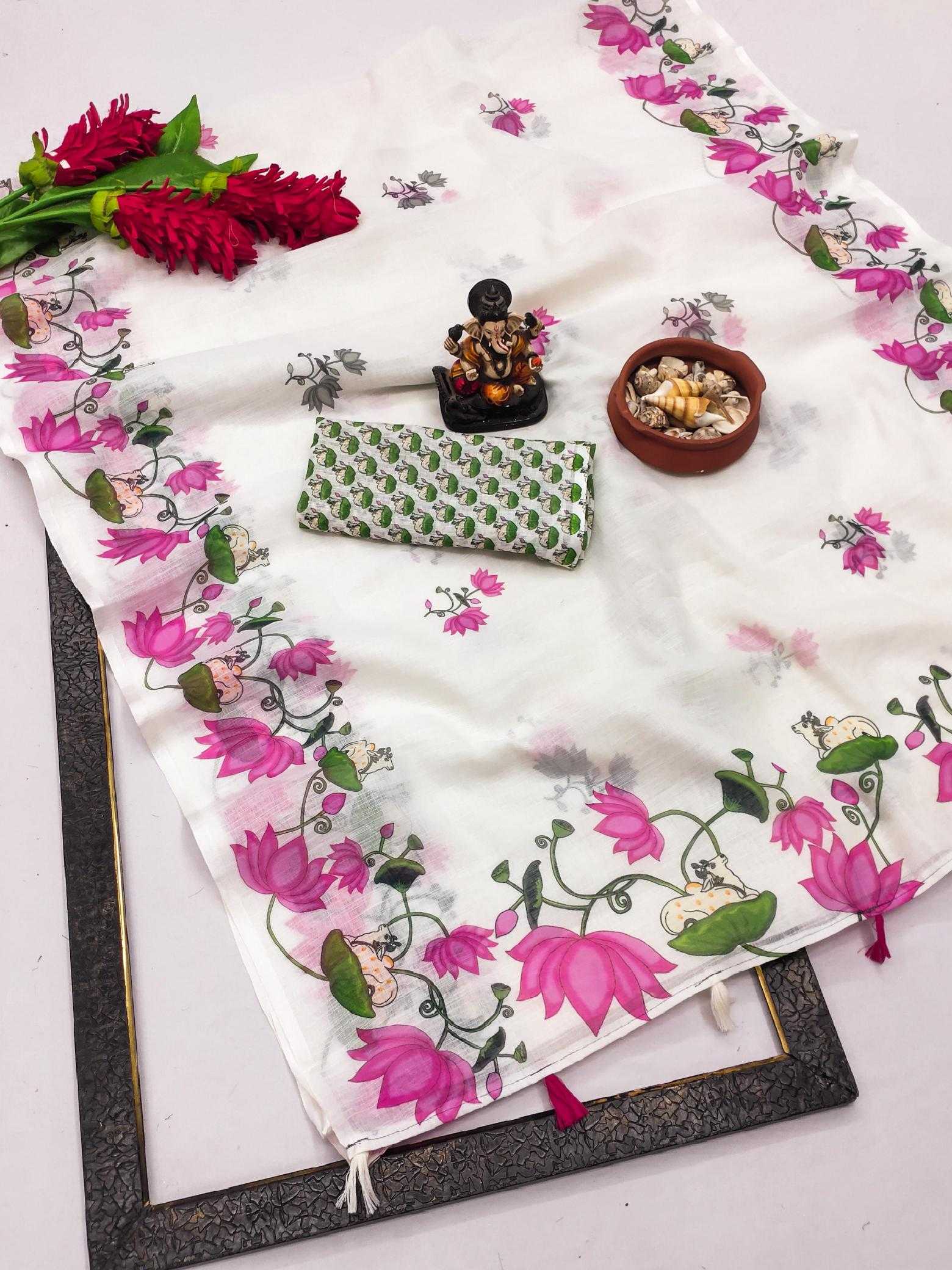 Ynf Linen RIN183 RANGDARI Sarees Wedding Collections Wholesale Printed Sarees Ikkat Saree Linen Sarees Manufacturer