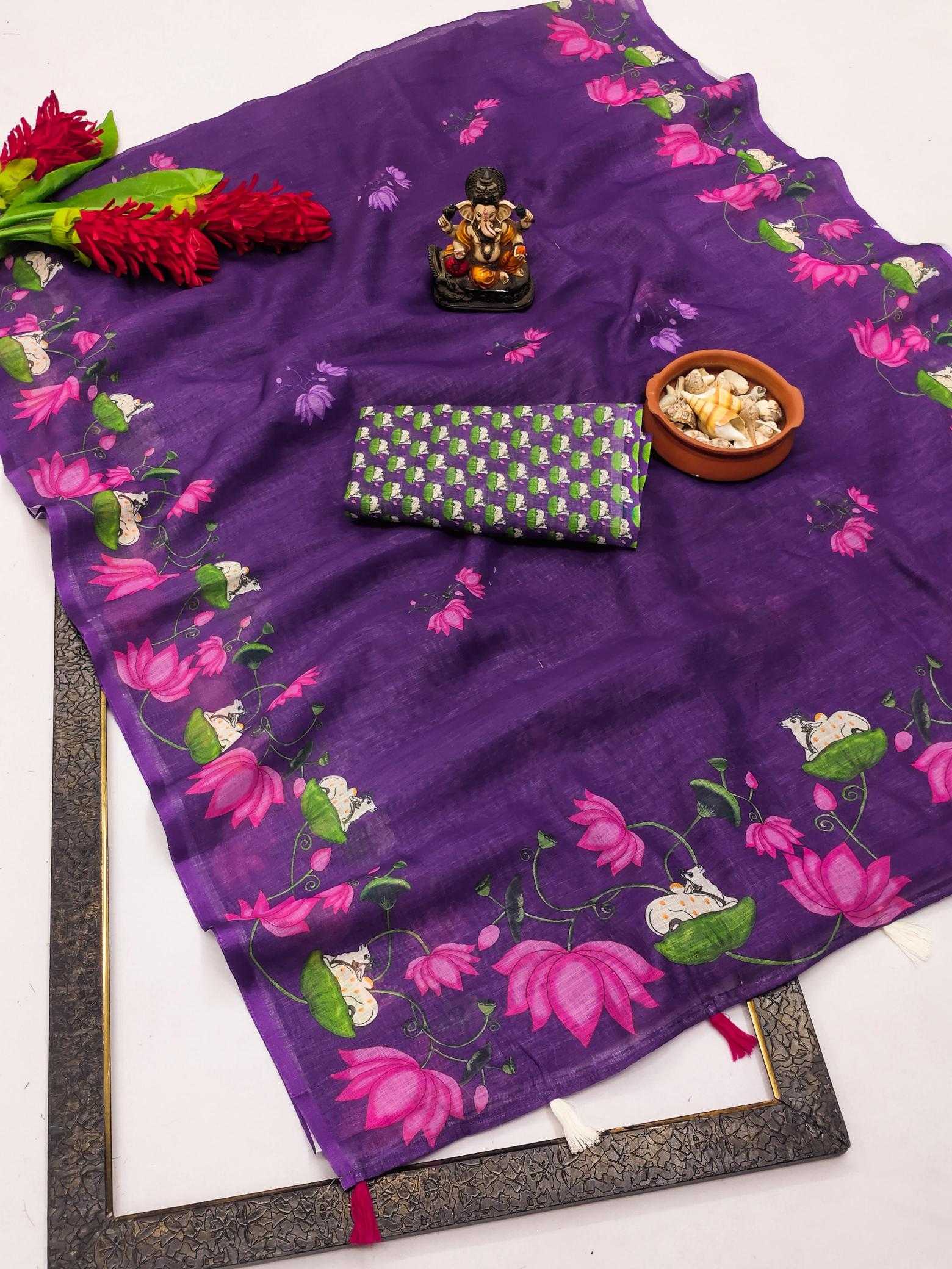 Ynf Linen RIN183 RANGDARI Sarees Wedding Collections Wholesale Printed Sarees Ikkat Saree Linen Sarees Manufacturer