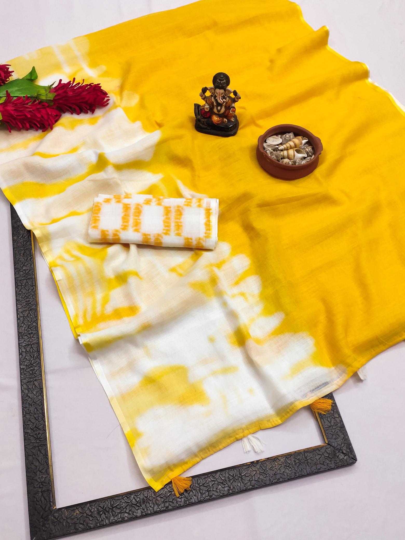 Ynf Linen RIN183 VARUNI Sarees Wholesale Printed Sarees Ikkat Saree Linen Sarees Manufacturer