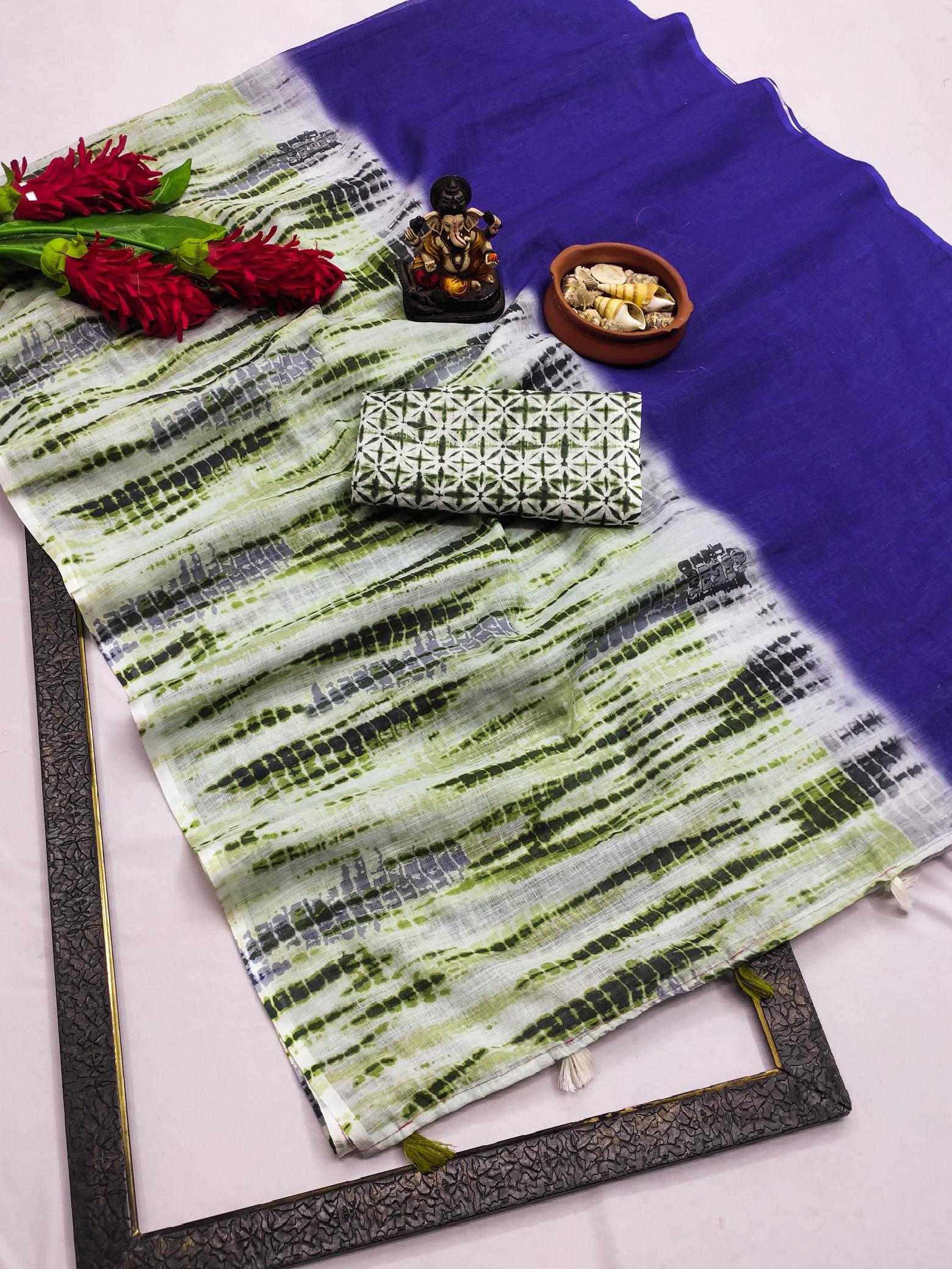 Ynf Linen RIN183 VARUNI Sarees Wholesale Printed Sarees Ikkat Saree Linen Sarees Manufacturer