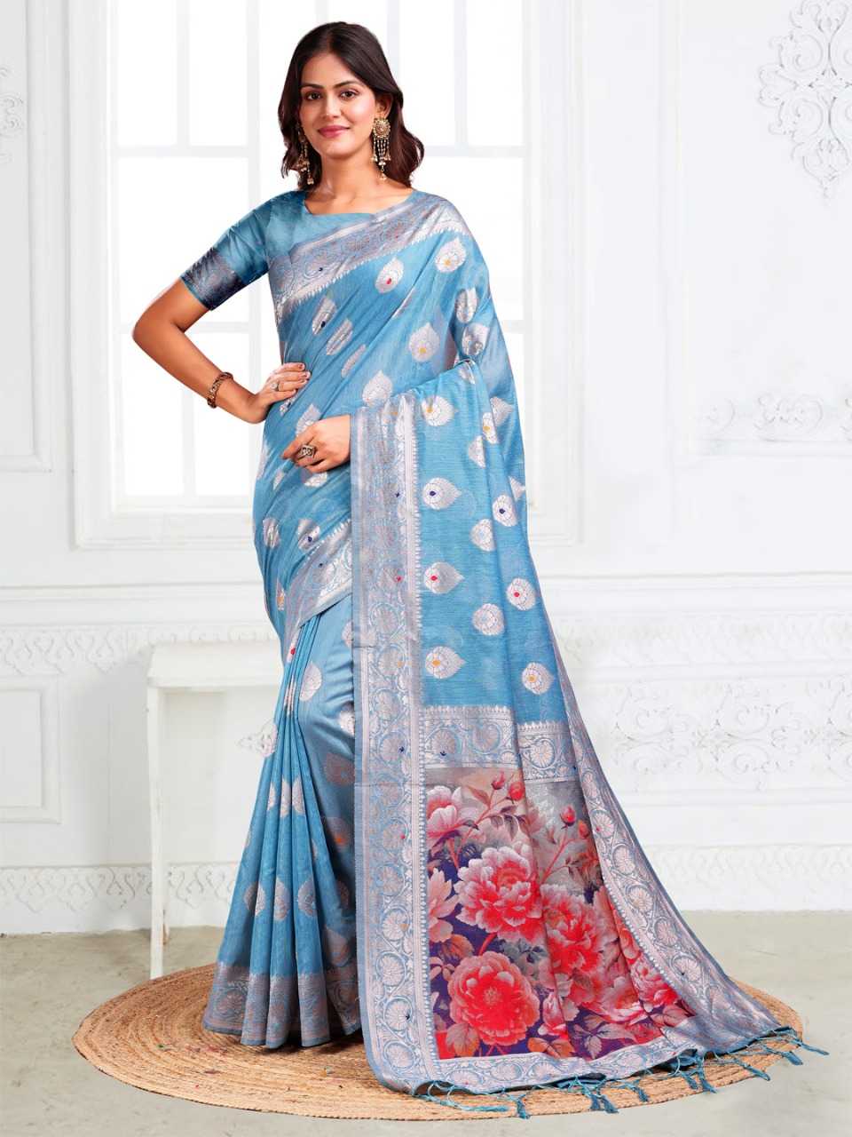 Ynf Linen RIN197 3048 Sarees Wholesale Designer Sarees Fancy Sarees Bridal Sarees Manufacturer
