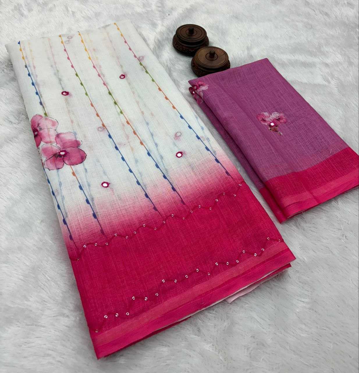 Ynf Linen RIN218 rose glow Sarees Wholesale Designer Sarees Party Wear Sarees Fancy Sarees Manufacturer