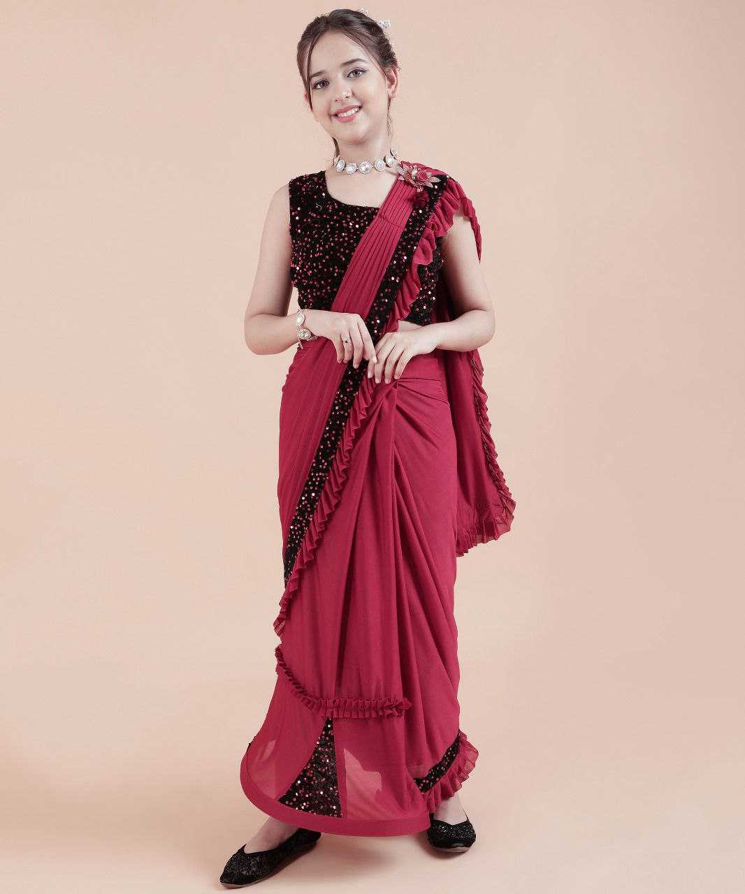 Ynf Lycra KESH461 43 Kids Wear Wholesale Kids Saree Dress Manufacturer