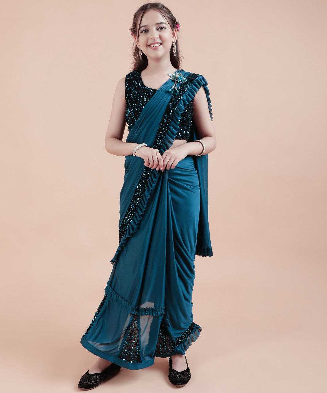 Ynf Lycra KESH461 43 Kids Wear Wholesale Kids Saree Dress Manufacturer