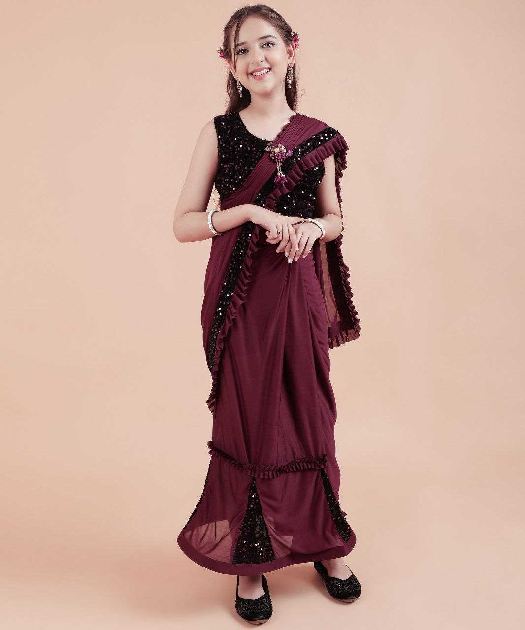 Ynf Lycra KESH461 43 Kids Wear Wholesale Kids Saree Dress Manufacturer