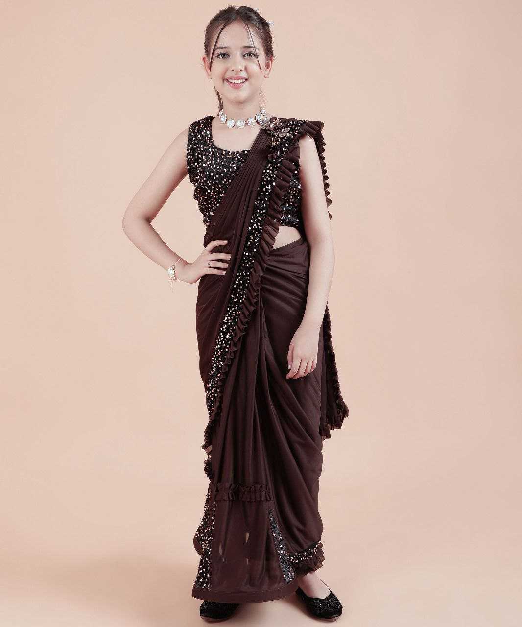 Ynf Lycra KESH461 43 Kids Wear Wholesale Kids Saree Dress Manufacturer