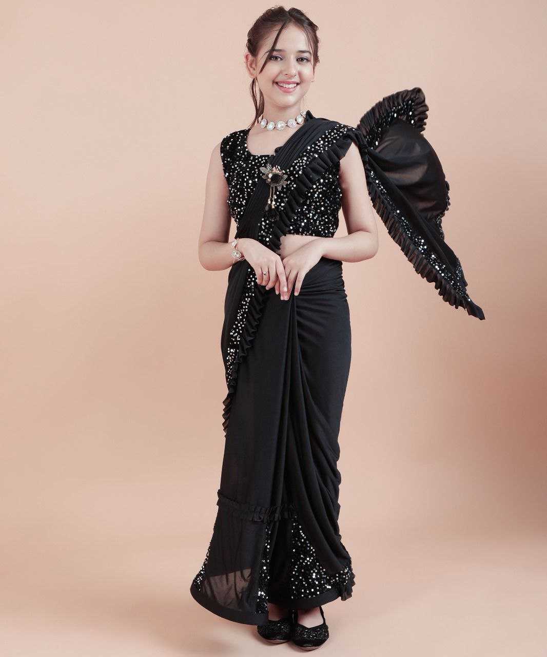 Ynf Lycra KESH461 43 Kids Wear Wholesale Kids Saree Dress Manufacturer